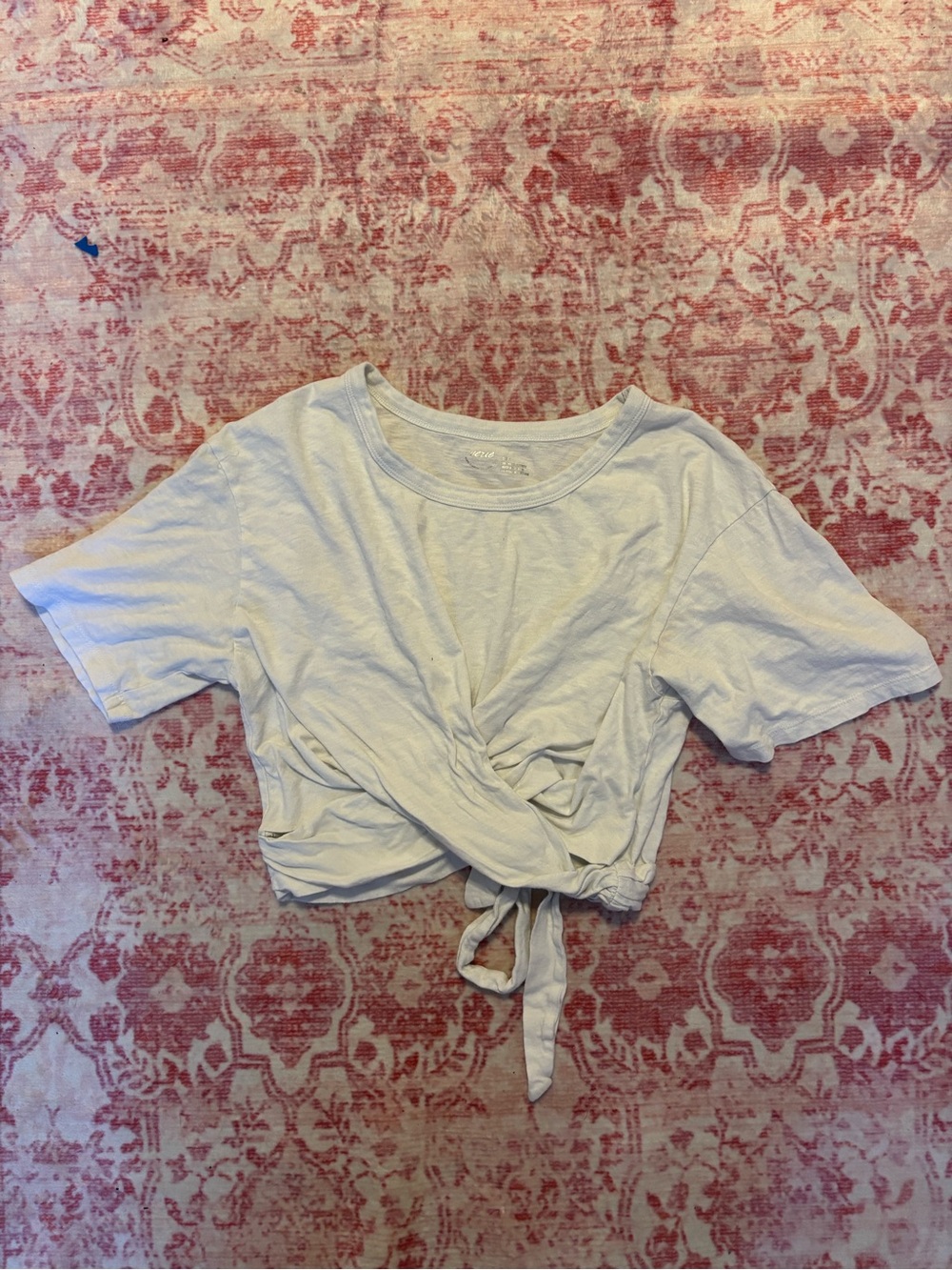 aerie White Knot-Tie Crop Top